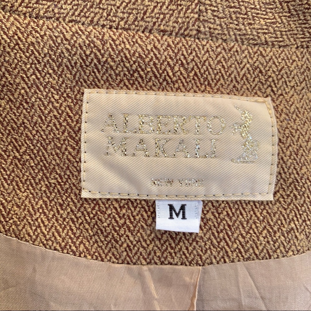 Alberto Makali Camel Open Front Drape Blazer - image 3